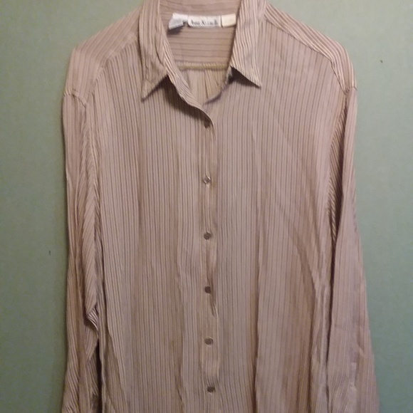 Anne Klein Tops - Anne Klein Pinstriped Button Up Blouse sz14 Anne Klein Tops - Anne Klein Pinstriped Button Up Blouse sz14